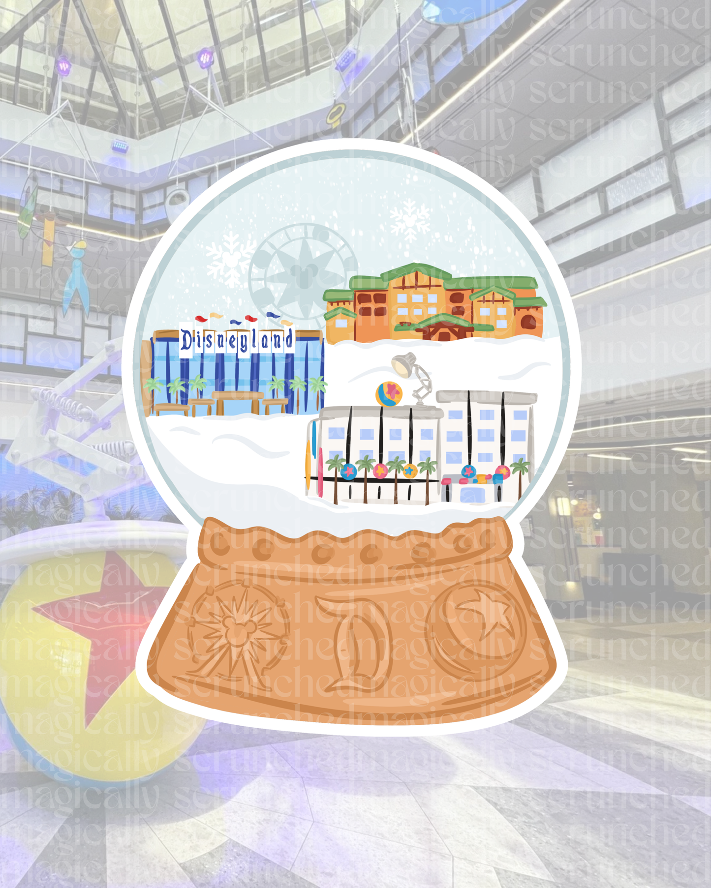 West Coast Snow Globe Sticker