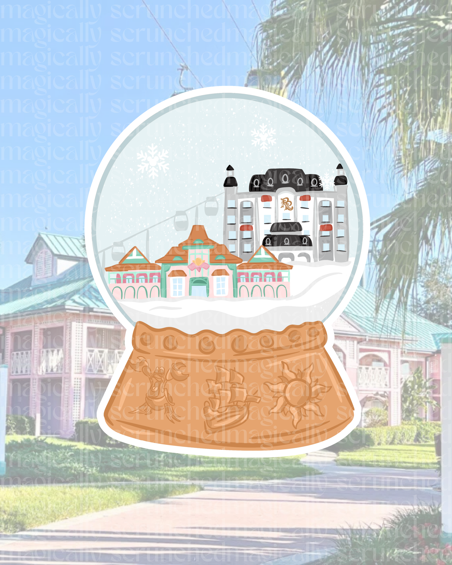 Riviera Snow Globe Sticker