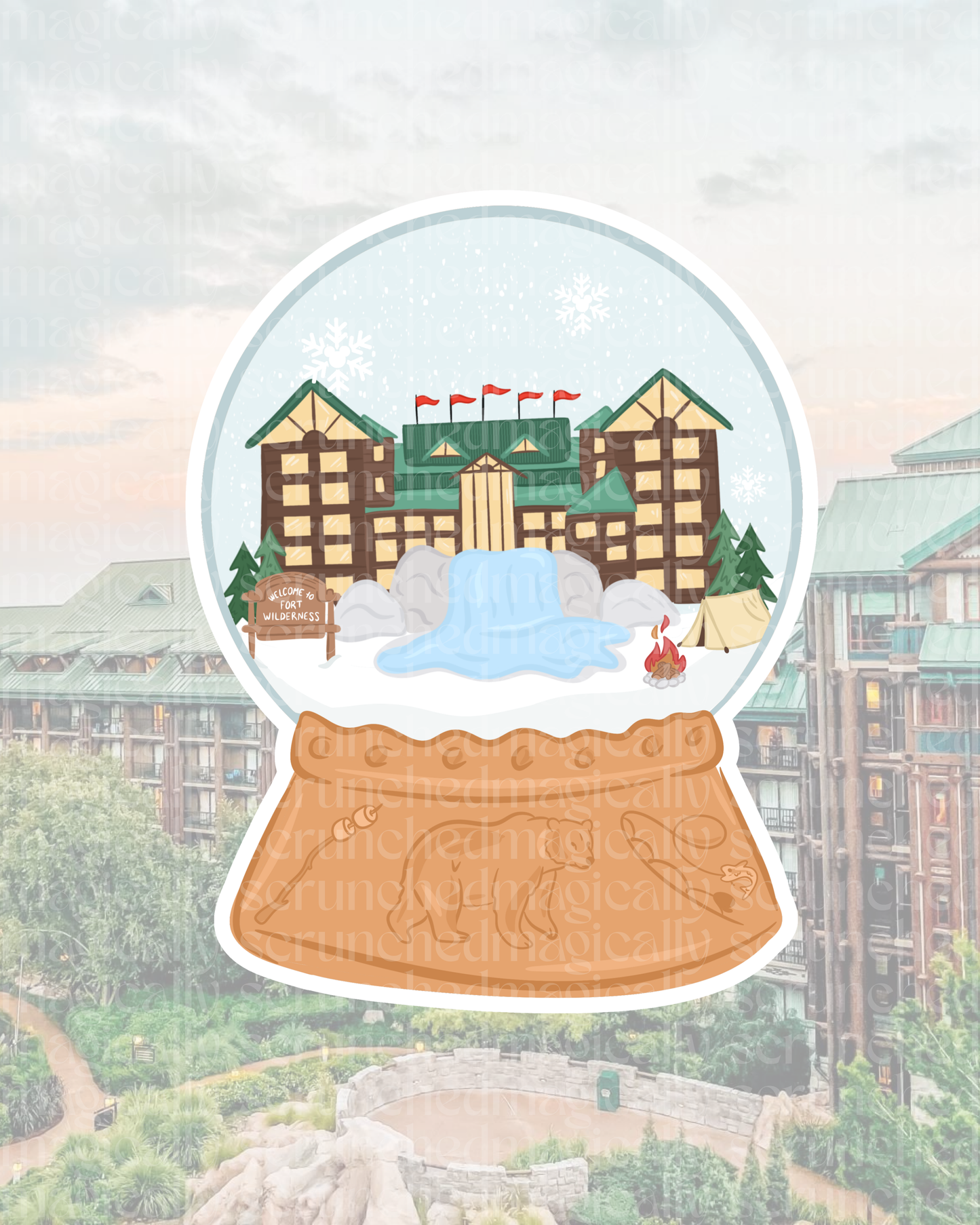 Wilderness Snow Globe Sticker