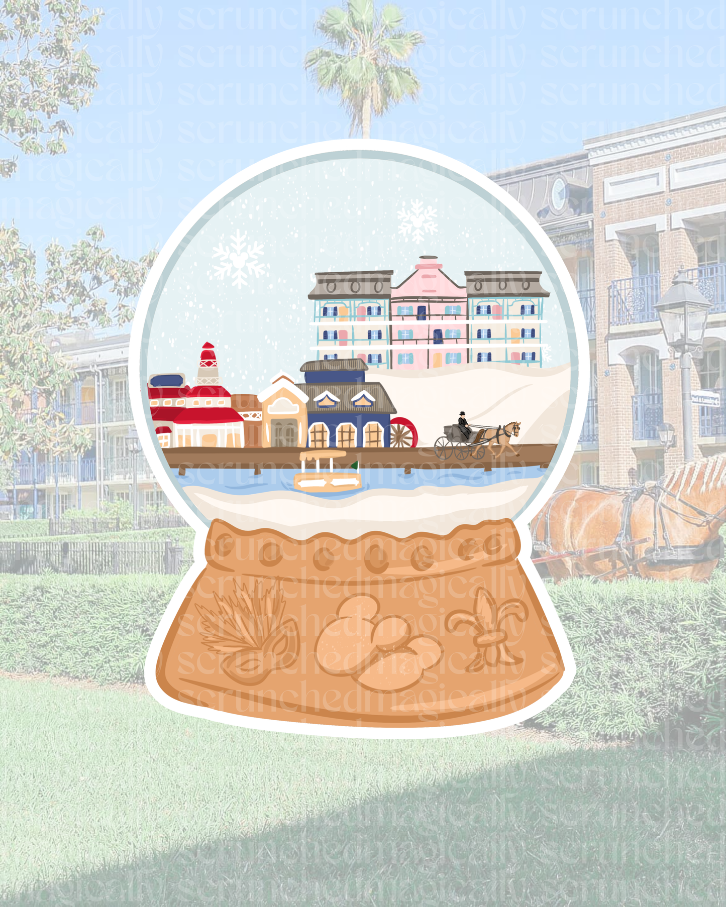 Beignet Resorts Snow Globe Sticker