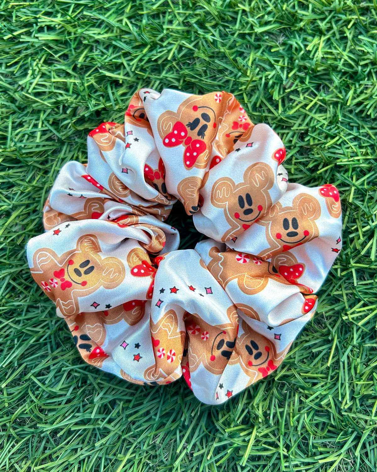 Gingerbread Mouse Satin Scrunchie
