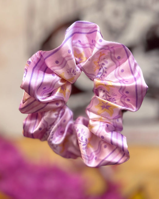 Lantern Light Lilac Satin Scrunchie