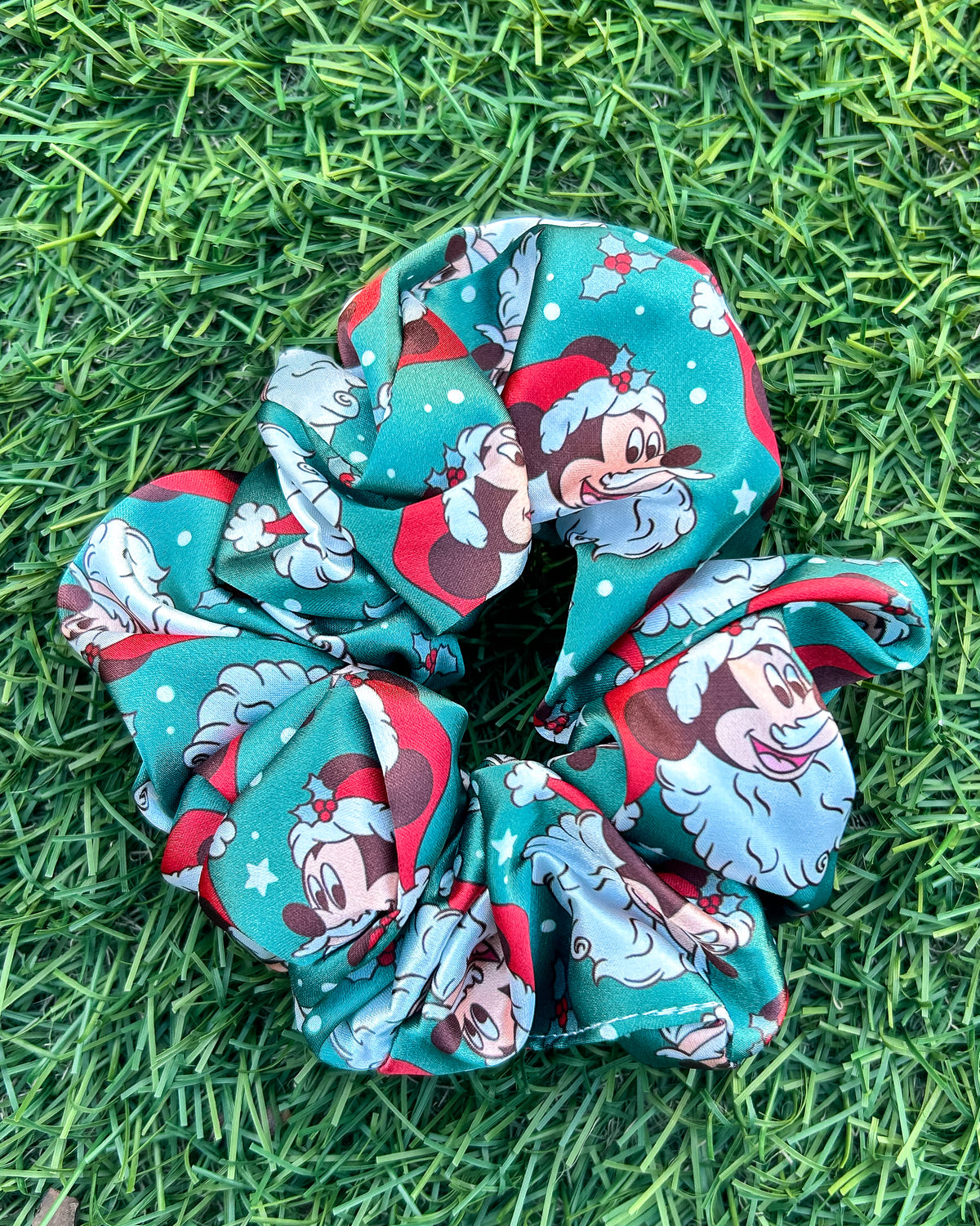Santa’s Mouse Satin Scrunchie