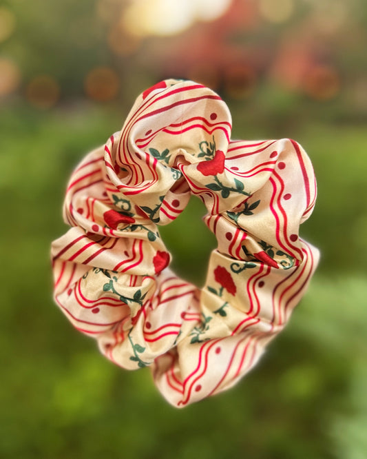 Enchanted Rose Satin Scrunchie
