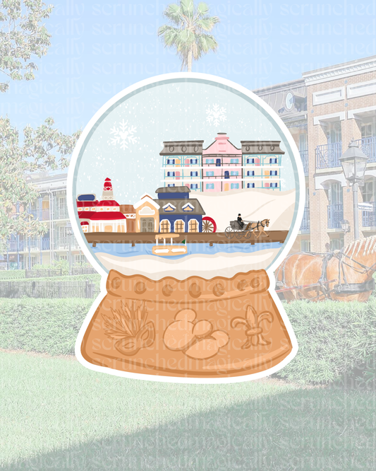 Beignet Resorts Snow Globe Sticker