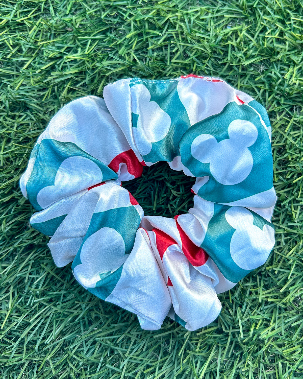 Holiday Checkers Satin Scrunchie