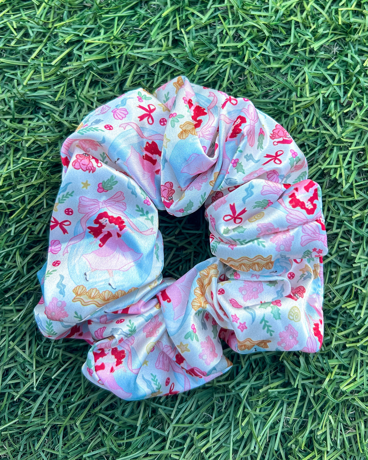 A Winter Under the Sea Satin Scrunchie