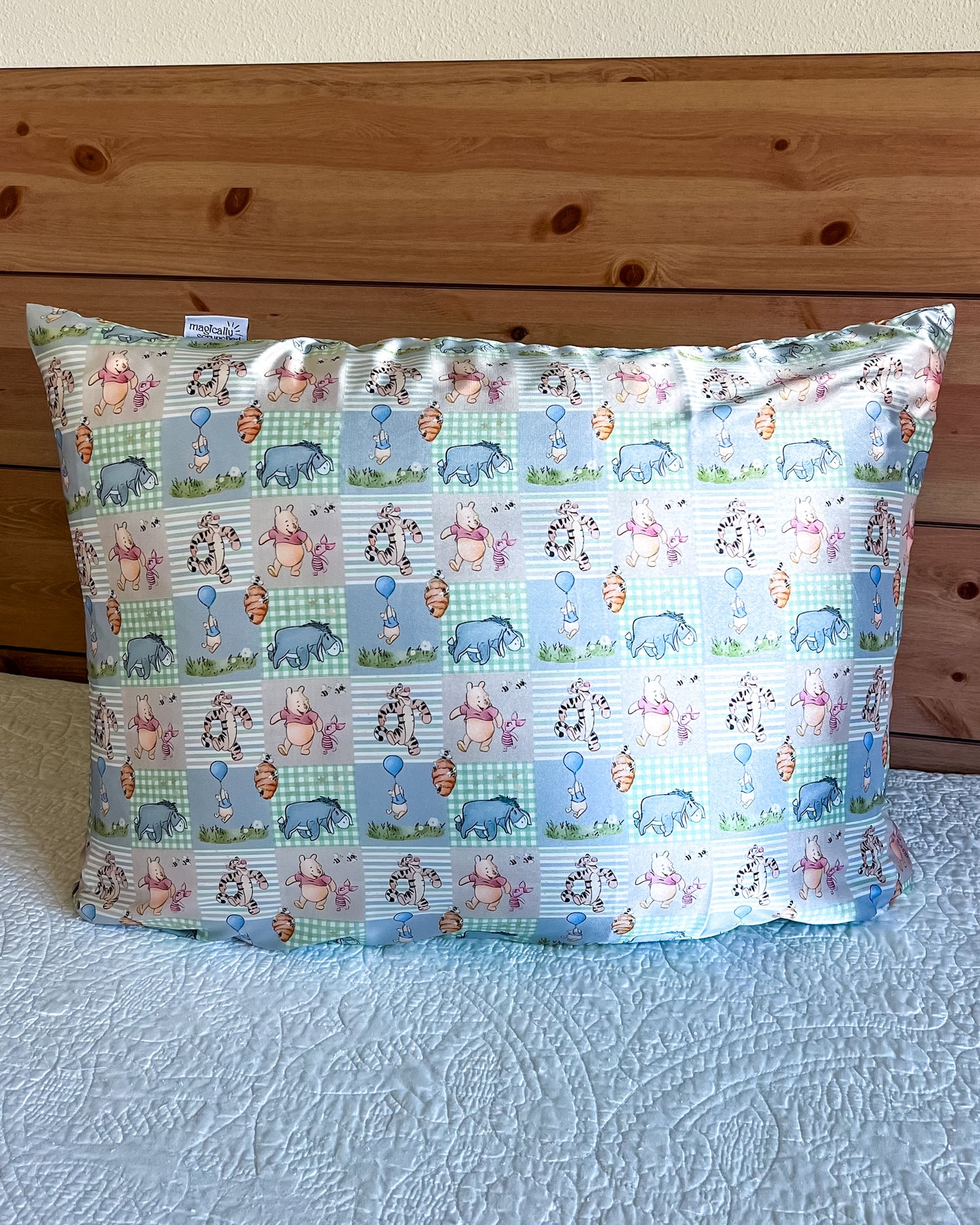 Gingham Honey Satin Pillowcase