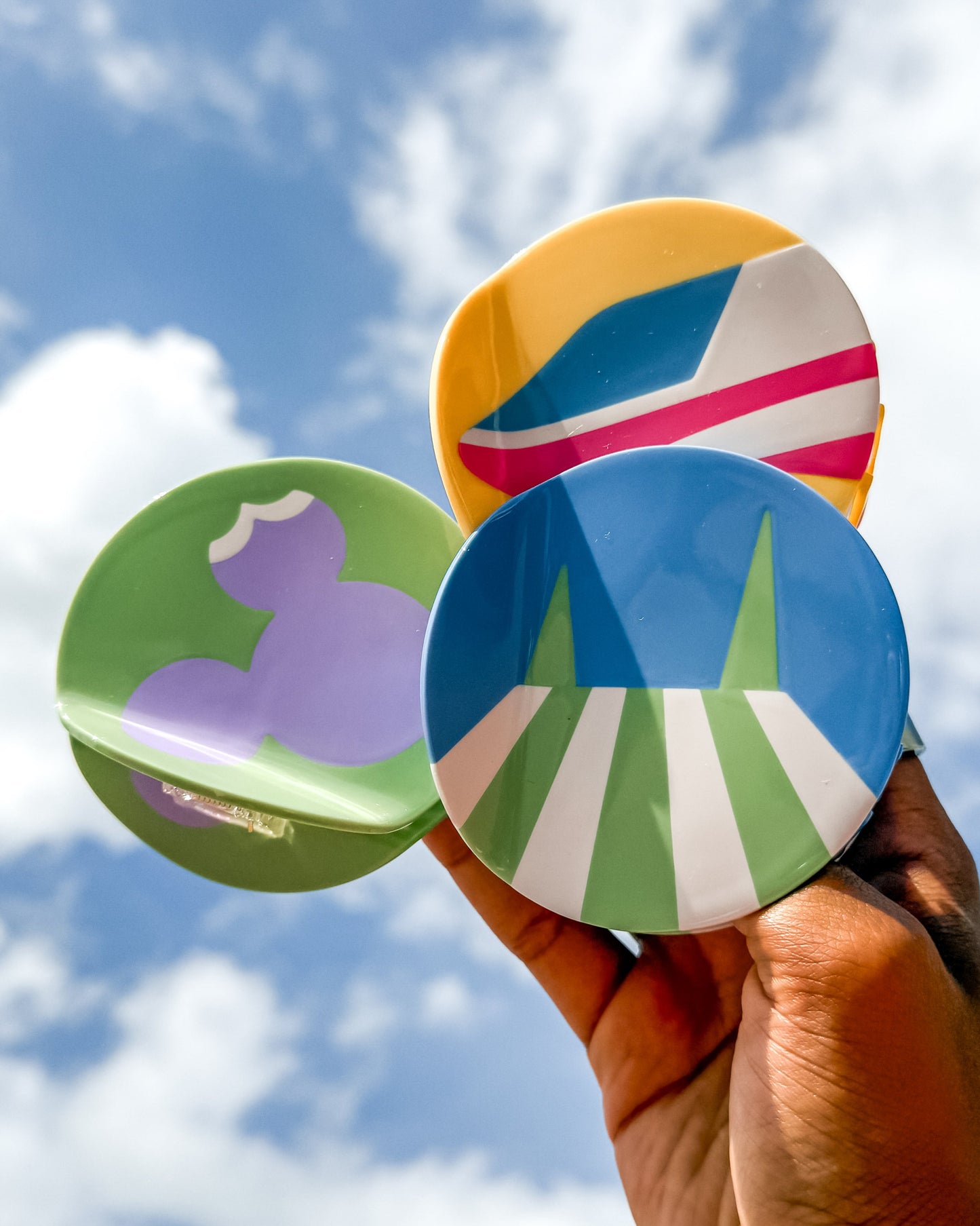 Pastel Park Circles Claw Clips